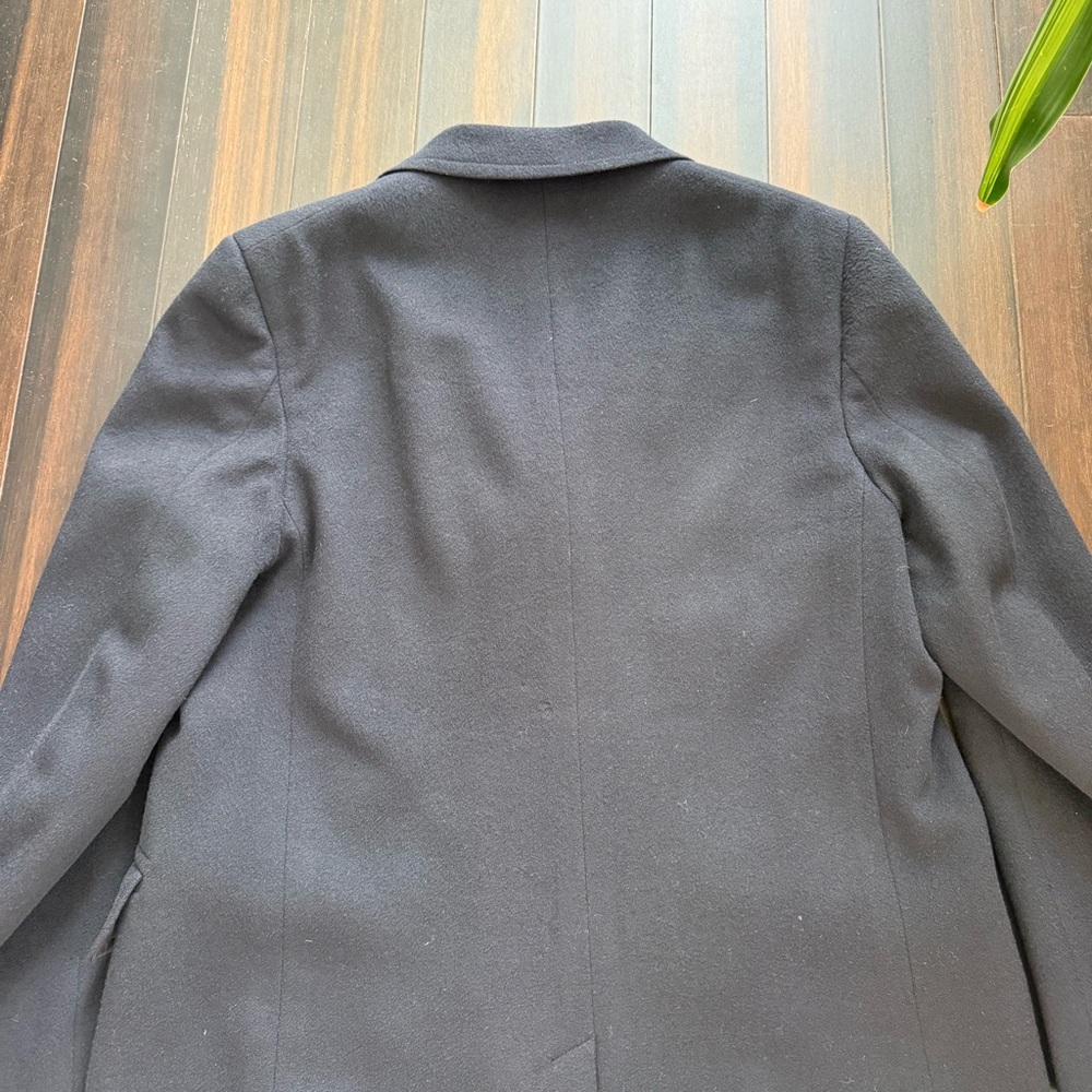 Vintage 100% Wool Long Black Overcoat – Warm & Classic 90’s - Picture 8 of 12